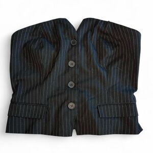 Sincerely Jules Black Pinstripe Vest